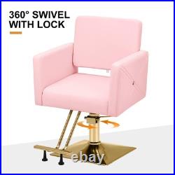 Pink Gold Heavy Duty Hydraulic Barber Chair Hair Styling Salon Pink Gold Heavy Duty Hydraulic Barber Chair Hair Styling Salon