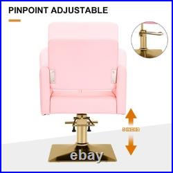 Pink Gold Heavy Duty Hydraulic Barber Chair Hair Styling Salon Pink Gold Heavy Duty Hydraulic Barber Chair Hair Styling Salon