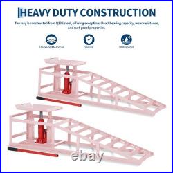 Pink Heavy-Duty Hydraulic Ramps, 5-Ton/11060LB, 2-Pack for Oil Changes & Repairs