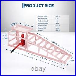Pink Heavy-Duty Hydraulic Ramps, 5-Ton/11060LB, 2-Pack for Oil Changes & Repairs