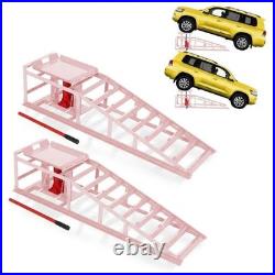 Pink Heavy-Duty Hydraulic Ramps, 5-Ton/11060LB, 2-Pack for Oil Changes & Repairs