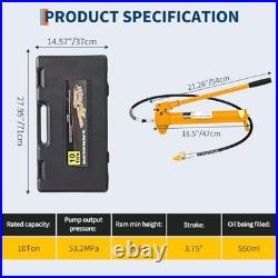 Porta Power Kit Heavy Duty Hydraulic Ram with Secure Transport 10 Ton Yellow