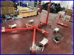 Portable Auto Body Puller Frame Straightener + clamps with cart + Foot Pump