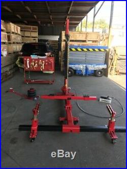 Portable Auto Body Puller Frame Straightener free clamps + 10,000 psi foot pump