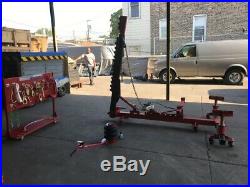 Portable Auto Body Puller Frame Straightener free clamps + 10,000 psi foot pump