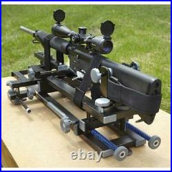 Portable Rifle Rest Durable Metal Frame Heavy Duty Hydraulic Trigger Dual Rails
