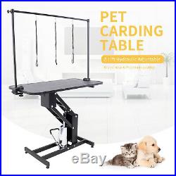 Portable Z-Lift Hydraulic Grooming Table Dog Cat Pet withAdjustable Arm & Noose