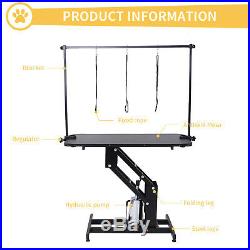 Portable Z-Lift Hydraulic Grooming Table Dog Cat Pet withAdjustable Arm & Noose