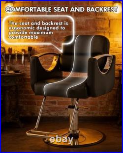 Pro Black 360° Heavy Duty Hydraulic Barber Chair Salon Spa Beauty Hair Styling Pro Black 360° Heavy Duty Hydraulic Barber Chair Salon Spa Beauty Hair Styling