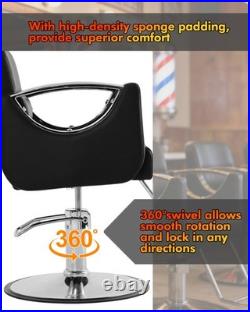 Pro Black 360° Heavy Duty Hydraulic Barber Chair Salon Spa Beauty Hair Styling Pro Black 360° Heavy Duty Hydraulic Barber Chair Salon Spa Beauty Hair Styling