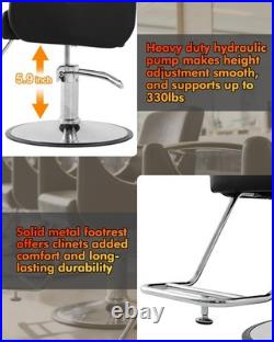 Pro Black 360° Heavy Duty Hydraulic Barber Chair Salon Spa Beauty Hair Styling
