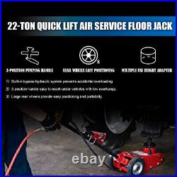 Quick-Lift Air/Hydraulic Service Floor Jack Durable Heavy-Duty Operation 22 Ton