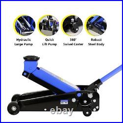 Quick Lift Heavy-Duty Dual Pump Ultra Low Profile Hydraulic Floor Jack