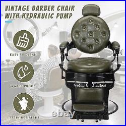 RESHABLE Vintage Heavy Duty Barber Chair Hydraulic Recline Salon BeautySpa Chair
