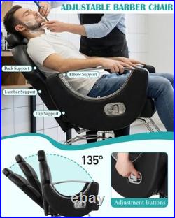 ROWIEP LFY30002BS Reclining Barber Salon Chair 360 Swivel Heavy Duty Hydraulic