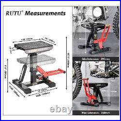 RUTU Hydraulic Motorcycle Lift Stand Heavy-Duty Steel Maintenance Hoist Jac
