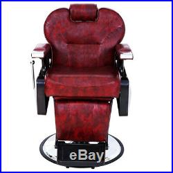 Recliner Barber Chair All Purpose Salon Styling Tattoo Heavy Duty Hydraulic RED