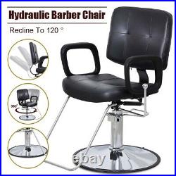 Reclining Barber Chair Heavy Duty Hydraulic Salon Beauty Shampoo Styling Station