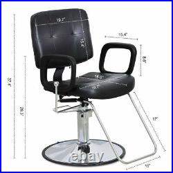 Reclining Barber Chair Heavy Duty Hydraulic Salon Beauty Shampoo Styling Station