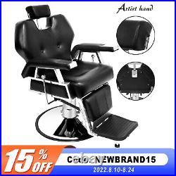 Reclining Hydraulic Barber Chair Heavy Duty Hair Styling Salon Beauty Equipment