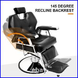 Reclining Hydraulic Barber Chair Heavy Duty Hair Styling Salon Beauty Equipment