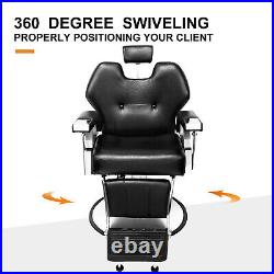 Reclining Hydraulic Barber Chair Heavy Duty Hair Styling Salon Beauty Equipment