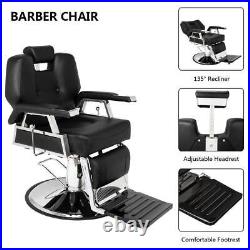 Reclining Hydraulic Heavy Duty Barber Shampoo Salon Chair Hair Styling Spa Black