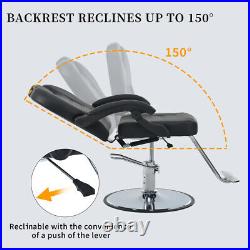 Reclining barber Chair Salon Chair Heavy Duty Hydraulic Pump 360° Rotation