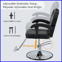 Reclining barber Chair Salon Chair Heavy Duty Hydraulic Pump 360° Rotation