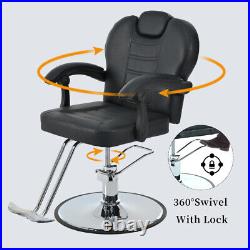 Reclining barber Chair Salon Chair Heavy Duty Hydraulic Pump 360° Rotation