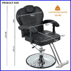 Reclining barber Chair Salon Chair Heavy Duty Hydraulic Pump 360° Rotation