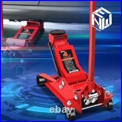Red 4 Ton 8000 lb 4.5- 20 Low Profile Heavy Duty Garage Hydraulic Floor Jack