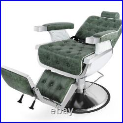 Red Heavy Duty All Purpose Hydraulic Recline Barber Chair Salon Equipment Green