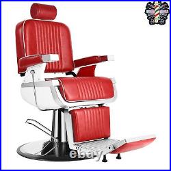 Red Heavy Duty All Purpose Hydraulic Recline Barber Chair Salon Equipment Red