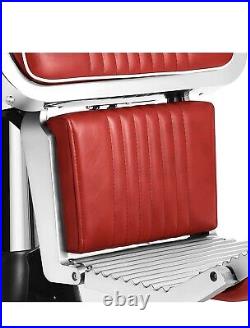 Red Heavy Duty All Purpose Hydraulic Recline Barber Chair Salon Equipment Red