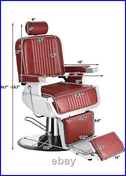 Red Heavy Duty All Purpose Hydraulic Recline Barber Chair Salon Equipment Red