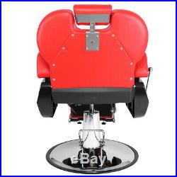 Red Heavy Duty Fashion Hydraulic Barber Chair Recline Salon Beauty Spa Shampoo