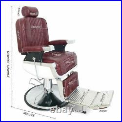 Red Heavy Duty Hydraulic Recline Barber Chair All Purpose Salon Beauty Salon