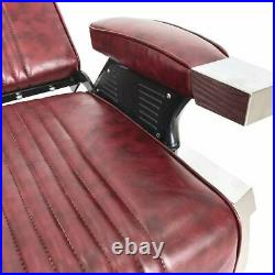 Red Heavy Duty Hydraulic Recline Barber Chair All Purpose Salon Beauty Salon