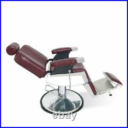 Red Heavy Duty Hydraulic Recline Barber Chair All Purpose Salon Beauty Salon