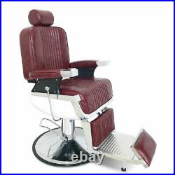 Red Heavy Duty Hydraulic Recline Barber Chair All Purpose Salon Beauty Salon