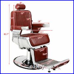 Red Heavy Duty Hydraulic Recline Barber Chair Salon Beauty All Purpose Equipment