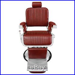 Red Heavy Duty Hydraulic Recline Barber Chair Salon Beauty All Purpose Equipment