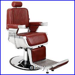 Red Heavy Duty Hydraulic Recline Barber Chair Salon Beauty All Purpose Equipment