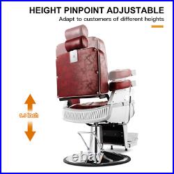 Red Vintage All Purpose Heavy Duty Hydraulic Recliner Barber Chair Beauty Salon