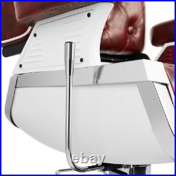 Red Vintage All Purpose Heavy Duty Hydraulic Recliner Barber Chair Beauty Salon