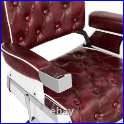 Red Vintage All Purpose Heavy Duty Hydraulic Recliner Barber Chair Beauty Salon