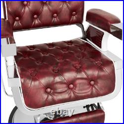 Red Vintage All Purpose Heavy Duty Hydraulic Recliner Barber Chair Beauty Salon