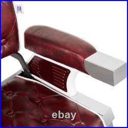 Red Vintage All Purpose Heavy Duty Hydraulic Recliner Barber Chair Beauty Salon