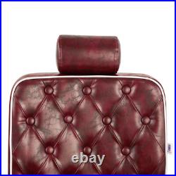Red Vintage All Purpose Heavy Duty Hydraulic Recliner Barber Chair Beauty Salon